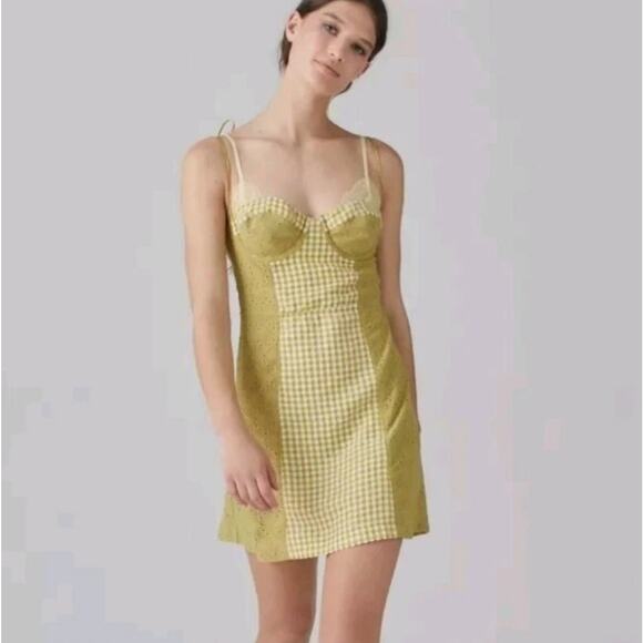 Urban Outfitters Dresses & Skirts - Urban Outfitters Mini Dress Felicity Eyelet Underwired Gingham Dress